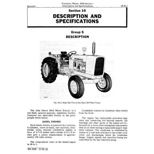 JOHN DEERE 2010 WHEEL TRACTOR SERVICE TECHNICAL MANUAL SM2036 PDF FI