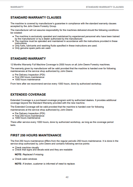 OPERATOR MANUAL - JOHN DEERE 1210G T2 RL,1510G T3 RL (G SERIES) Forestry Forwarder F697796