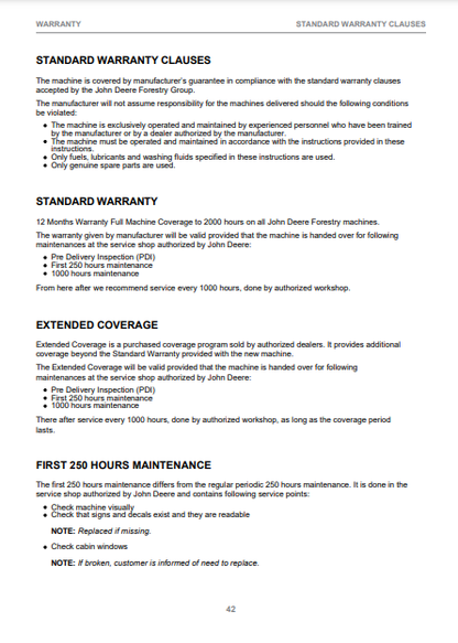 OPERATOR MANUAL - JOHN DEERE 1210G T2 RL,1510G T3 RL (G SERIES) Forestry Forwarder F697796