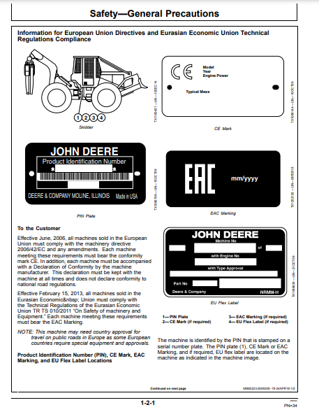 OPERATOR MANUAL - JOHN DEERE 640L,648L,748L,848L,948L FORESTRY SKIDDER OMT317601X19