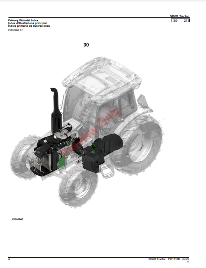 JOHN DEERE 5090R TRACTOR PC13100 - PARTS CATALOG MANUAL