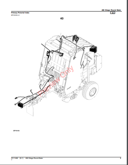 JOHN DEERE 469 SILAGE ROUND BALER PC11466 - PARTS CATALOG MANUAL