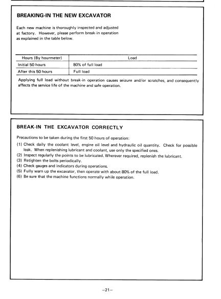 OPERATOR MANUAL - JOHN DEERE EX60 (EX-SERIES) Hitachi Excavator EM10714