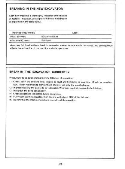 OPERATOR MANUAL - JOHN DEERE EX60 (EX-SERIES) Hitachi Excavator EM10714