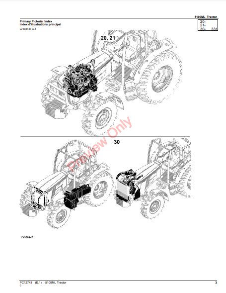 JOHN DEERE 5100ML TRACTOR PC12743 - PARTS CATALOG MANUAL