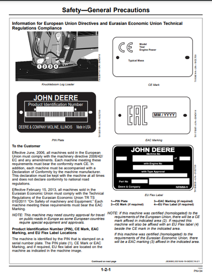 OPERATOR MANUAL - JOHN DEERE 337E,437E FORESTRY KNUCKLEBOOM LOADER OMT433263X019