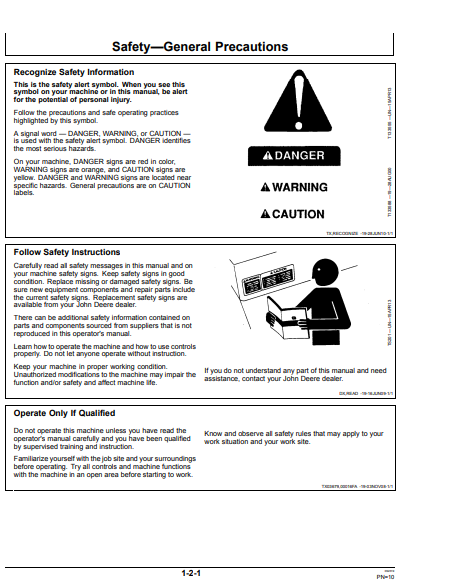 OPERATOR MANUAL - JOHN DEERE 605C (C SERIES)  Construction Crawler Loader OMT217598