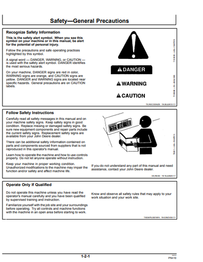 OPERATOR MANUAL - JOHN DEERE 605C (C SERIES)  Construction Crawler Loader OMT217598