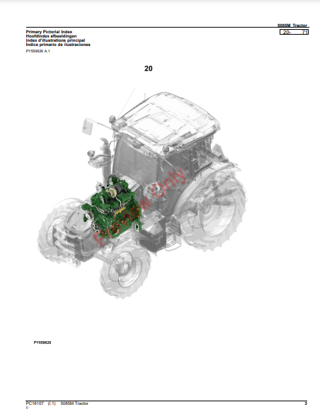 JOHN DEERE 5085M TRACTOR PC16107 - PARTS CATALOG MANUAL