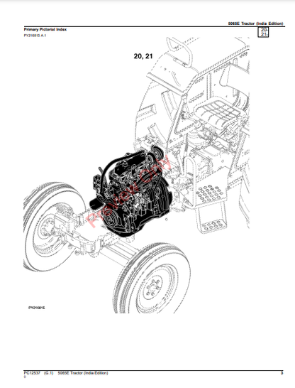 JOHN DEERE 5065E TRACTOR (INDIA EDITION) PC12537 - PARTS CATALOG MANUAL