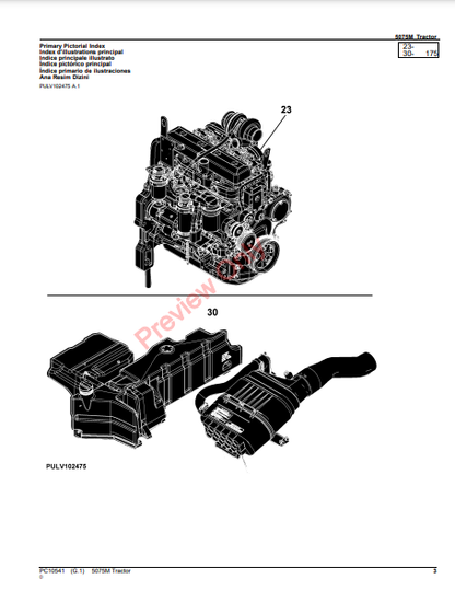 JOHN DEERE 5075M TRACTOR PC10541 - PARTS CATALOG MANUAL