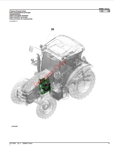 JOHN DEERE 5090M TRACTOR PC13355 - PARTS CATALOG MANUAL