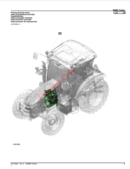 JOHN DEERE 5090M TRACTOR PC13355 - PARTS CATALOG MANUAL