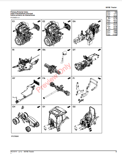 JOHN DEERE 5075E TRACTOR (CAB: 1PY5075EPHJ402101-) (OOS: 1PY5075ECHJ103101-) (FT4) (NORTH AMERICA EDITION) PC13111 - PARTS CATALOG MANUAL