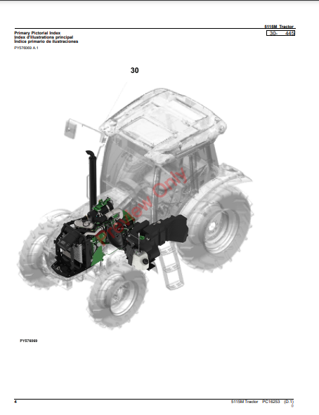 JOHN DEERE 5115M TRACTOR PC16253 - PARTS CATALOG MANUAL