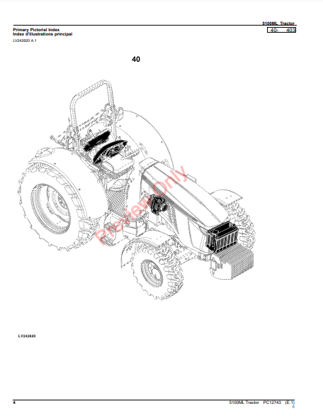 JOHN DEERE 5100ML TRACTOR PC12743 - PARTS CATALOG MANUAL