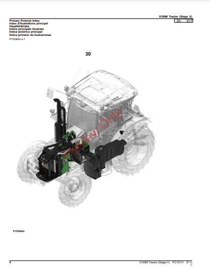 JOHN DEERE 5100M TRACTOR (STAGE V) PC16111 - PARTS CATALOG MANUAL