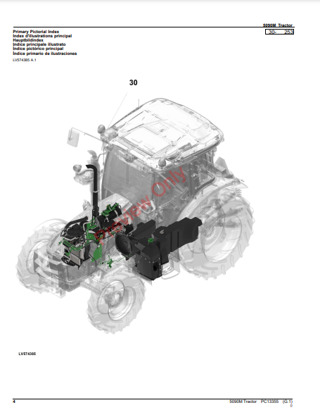 JOHN DEERE 5090M TRACTOR PC13355 - PARTS CATALOG MANUAL