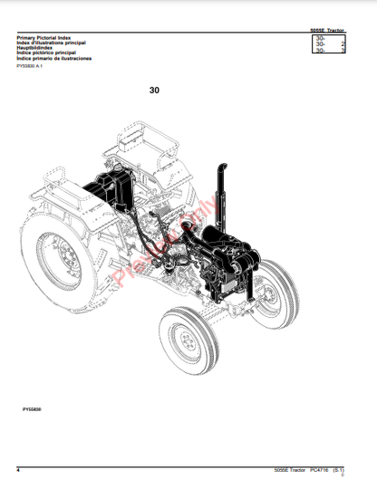 JOHN DEERE 5055E TRACTOR (INDIAN EDITION) PC4716 - PARTS CATALOG MANUAL