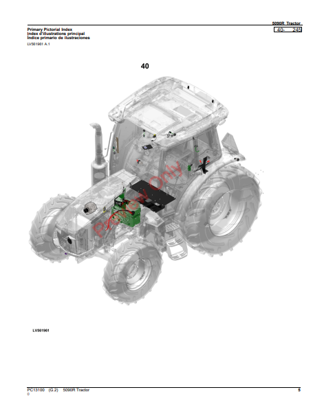 JOHN DEERE 5090R TRACTOR PC13100 - PARTS CATALOG MANUAL