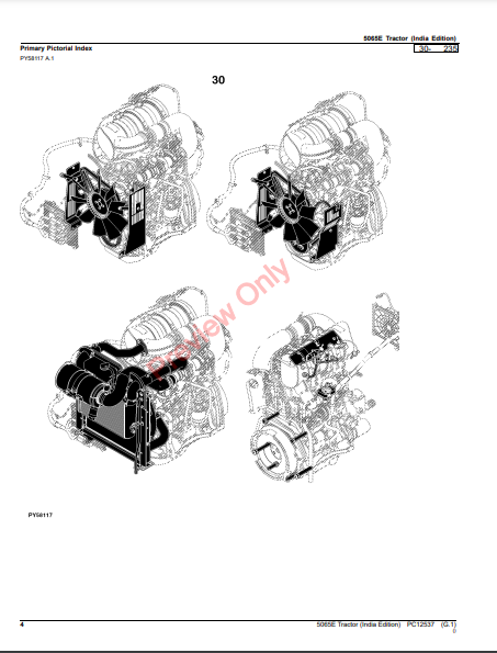 JOHN DEERE 5065E TRACTOR (INDIA EDITION) PC12537 - PARTS CATALOG MANUAL