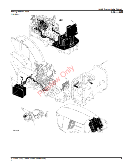 JOHN DEERE 5060E TRACTOR (INDIA EDITION) PC12536 - PARTS CATALOG MANUAL