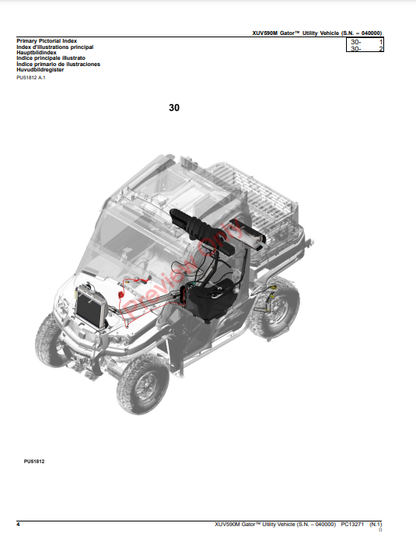 JOHN DEERE XUV590M GATOR UTILITY VEHICLE PC13271 - PARTS CATALOG MANUAL