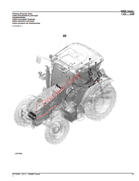 JOHN DEERE 5090M TRACTOR PC13355 - PARTS CATALOG MANUAL