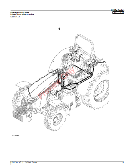 JOHN DEERE 5100ML TRACTOR PC12743 - PARTS CATALOG MANUAL