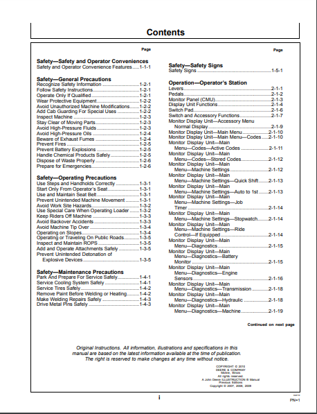 OMT229851 - JOHN DEERE 644J (J SERIES) Construction Loaders OPERATOR MANUAL