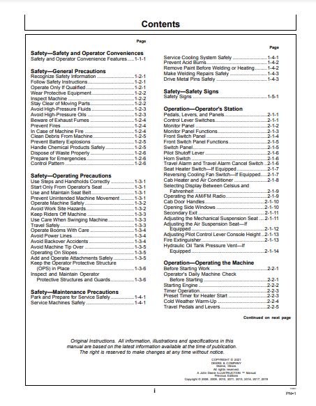 OPERATOR MANUAL - JOHN DEERE ZAXIS210F-3 (ZAXIS-3 SERIES) Hitachi Processor OMT231449