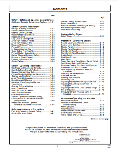 OPERATOR MANUAL - JOHN DEERE ZAXIS210F-3 (ZAXIS-3 SERIES) Hitachi Processor OMT231449