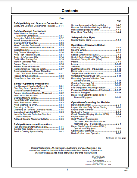 OPERATOR MANUAL - JOHN DEERE 540H,548H,640H,648H,748H,848H (H SERIES) Forestry Skidder OMT255825