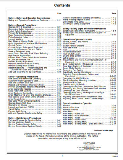 OPERATOR MANUAL - JOHN DEERE 470GLC CONSTRUCTION EXCAVATOR OMT385302X19