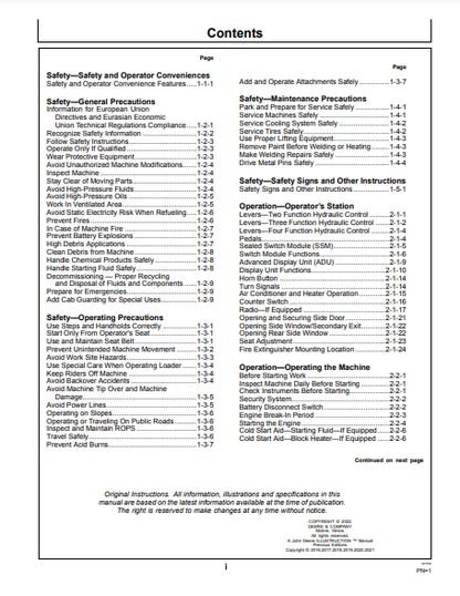 OPERATOR MANUAL - JOHN DEERE 524K SERIES II (0) Construction Loader OMT387133X19