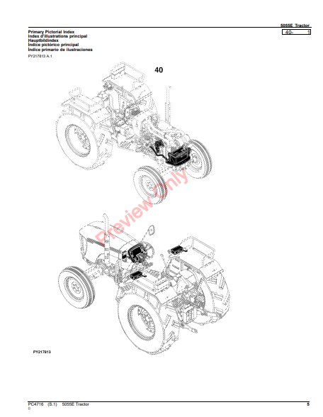 JOHN DEERE 5055E TRACTOR (INDIAN EDITION) PC4716 - PARTS CATALOG MANUAL