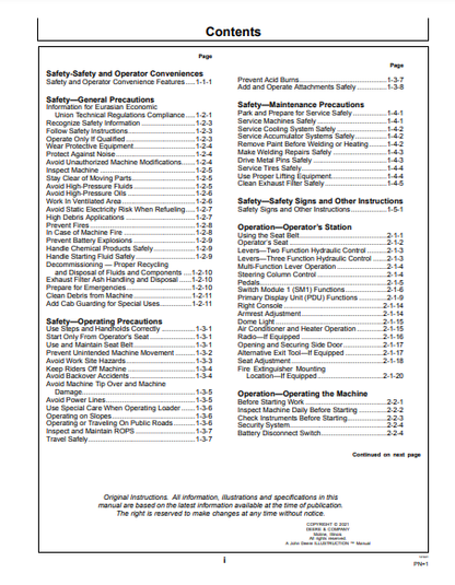 OPERATOR MANUAL - JOHN DEERE 644 G (0) Construction Loader OMT471622X019