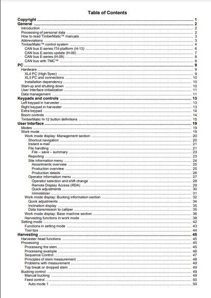 OPERATOR MANUAL - JOHN DEERE TIMBERMATIC H-09,1070E,1170E,1270E,1470E (E SERIES) FORESTRY MEASURING AND CONTROL SYSTEM F074221