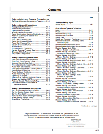 OMT229869 - JOHN DEERE 544J (J SERIES) Construction Loaders OPERATOR MANUAL