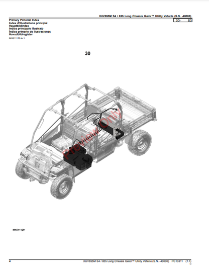 JOHN DEERE XUV855M S4 / 855 LONG CHASSIS GATOR UTILITY VEHICLE PC13311 - PARTS CATALOG MANUAL