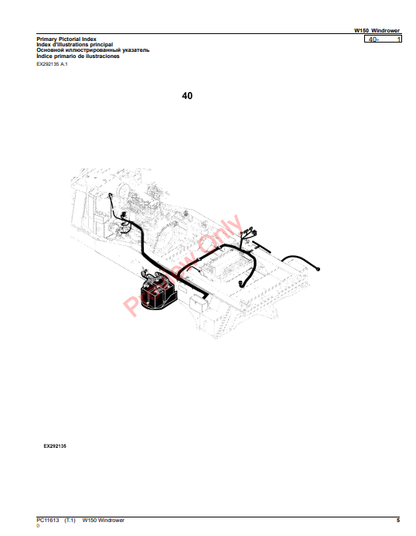 JOHN DEERE W150 WINDROWER PC11613 - PARTS CATALOG MANUAL