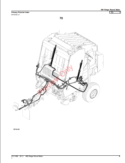 JOHN DEERE 469 SILAGE ROUND BALER PC11466 - PARTS CATALOG MANUAL