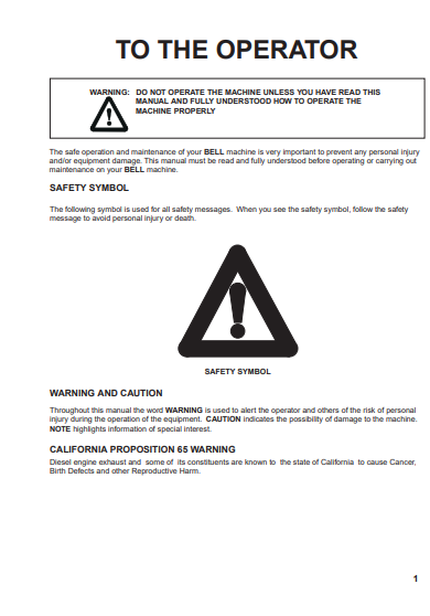 OPERATOR MANUAL - JOHN DEERE B30B (B SERIES) Construction Articulated Dump Trucks OMT870968