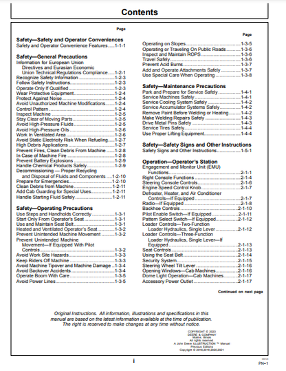 OPERATOR MANUAL - JOHN DEERE 310L EP Construction Backhoe Loader OMT425669X19