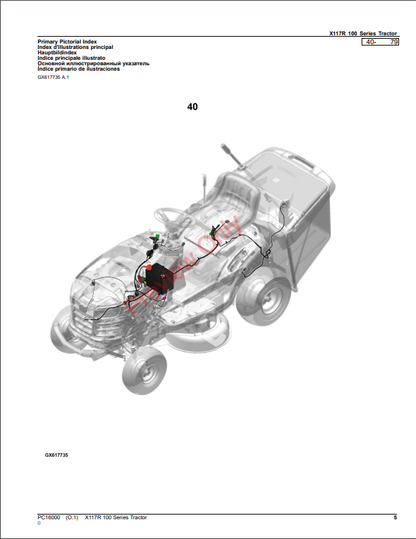 JOHN DEERE X117R 100 SERIES TRACTOR PC16000 - PARTS CATALOG MANUAL