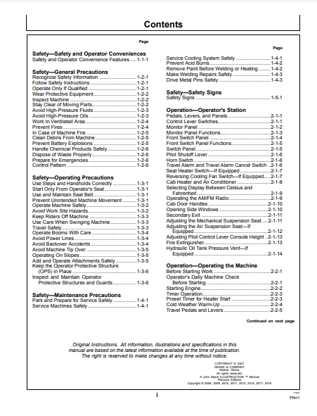 OPERATOR MANUAL - JOHN DEERE ZAXIS290F-3 (ZAXIS-3 SERIES) Hitachi Processor OMT231473