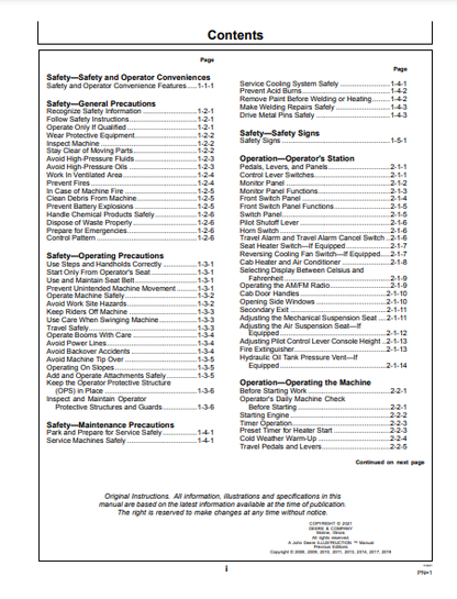 OPERATOR MANUAL - JOHN DEERE ZAXIS290F-3 (ZAXIS-3 SERIES) Hitachi Processor OMT231473