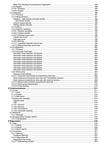 OPERATOR MANUAL - JOHN DEERE TIMBERMATIC H-09,1070E,1170E,1270E,1470E (E SERIES) FORESTRY MEASURING AND CONTROL SYSTEM F074221