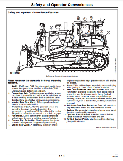 OPERATOR MANUAL - JOHN DEERE 1050K CONSTRUCTION CRAWLER DOZER OMT312939X19