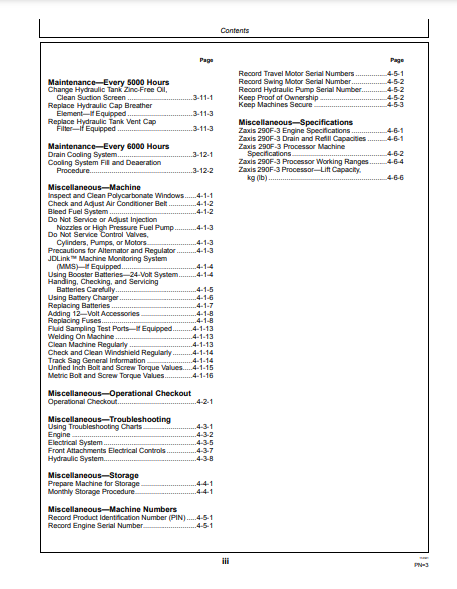 OPERATOR MANUAL - JOHN DEERE ZAXIS290F-3 (ZAXIS-3 SERIES) Hitachi Processor OMT231473